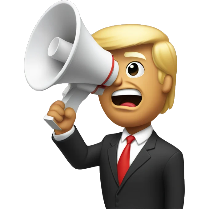 donald trump holds loudspeaker emoji