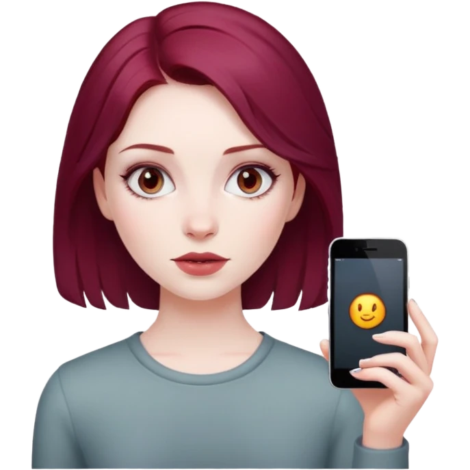 make a vampire girl with burgundy hair  emoji
