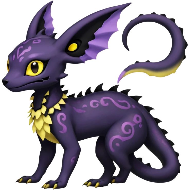 Pastel Gothic Salandit-Umbreon-Fakémon-hybrid-creature (full body)  emoji