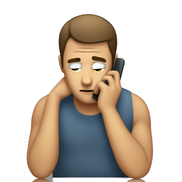 Depressed Guy Watching phone emoji