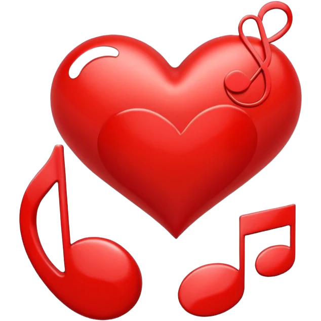 heart with a paw print and a musical note emoji