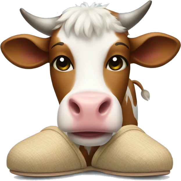 cow with slippers emoji