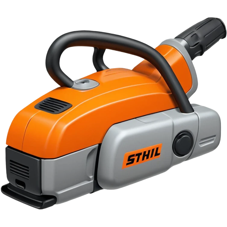 Motorsäge vom STIHL mit grauem Gehäuse, orangenem Deckel und schwarzen Griffen emoji