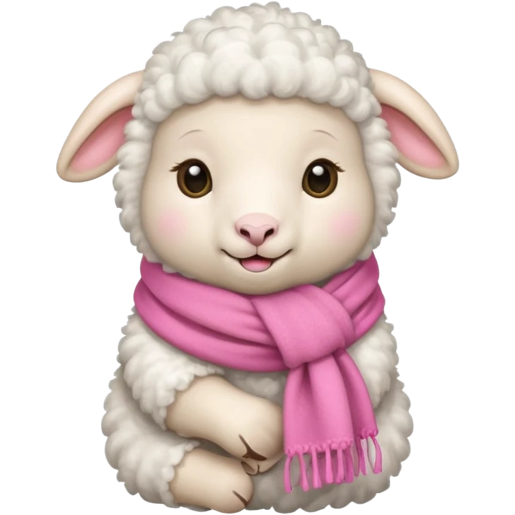 baby sheep with pink scarf emoji