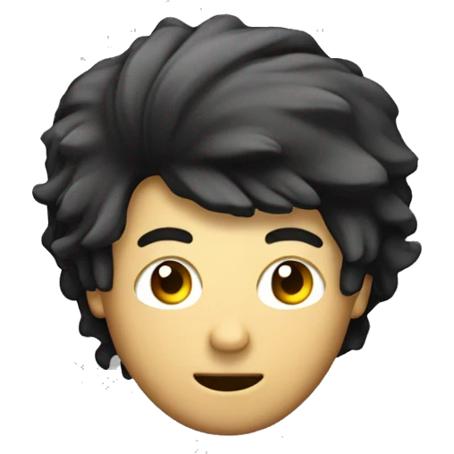 Ragazzo con capelli neri corti che fa hacker al computer  emoji