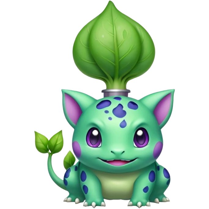Bulbasaur with a green closed sprout-bulb on back  emoji