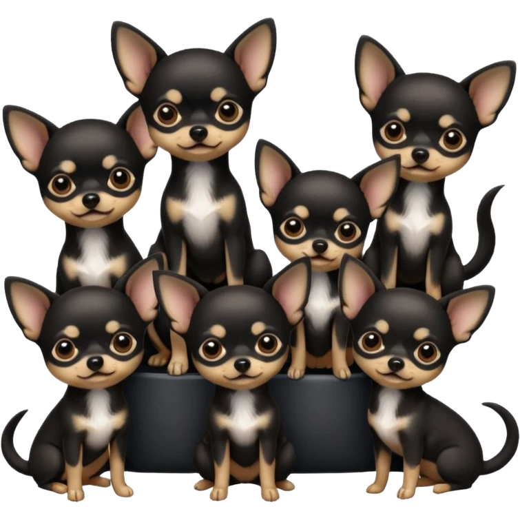 8 black chihuahuas  emoji