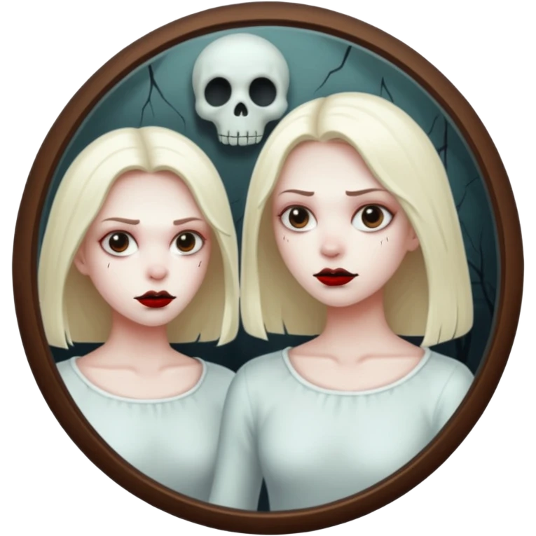 Spooky killer on mirror behind woman emoji