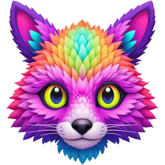 lush warm-colored modern colorful neon-colored Fakémon-Trico-creature emoji