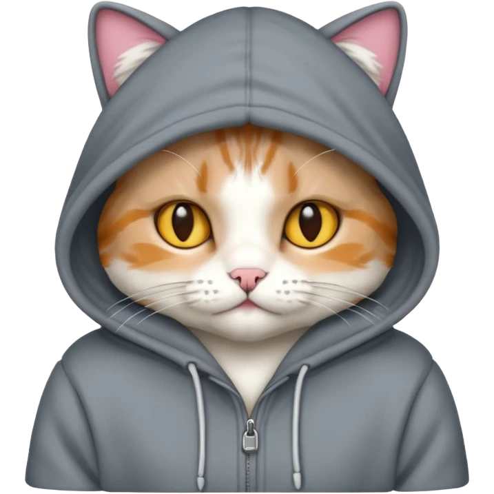 Cat wearing a hoodie  emoji