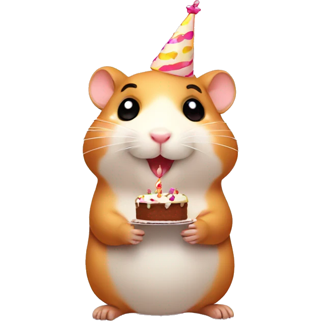 Hamster with a birthday cake  emoji