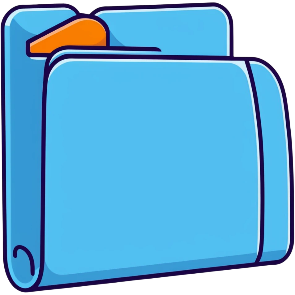 exact default Mac OS folder icon with the classic tab design in light pastel blue color emoji