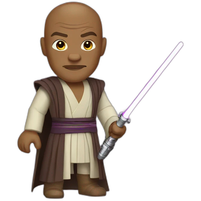 Mace windu with purple lightsaber on emoji