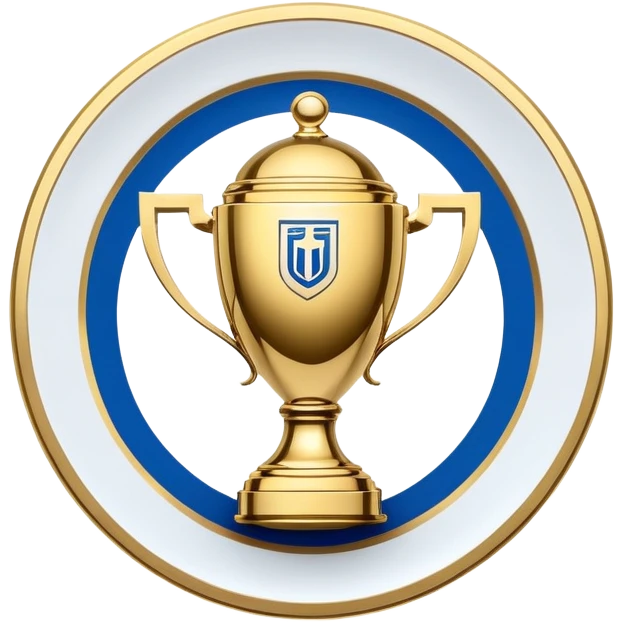 gold football plate with blue accents, inspired by Israeli Premier League trophy emoji