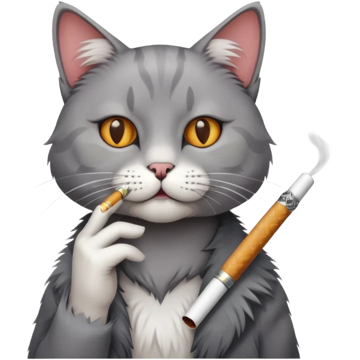 Cat smoking a cigarette emoji