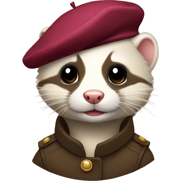 ferret with a beret  emoji