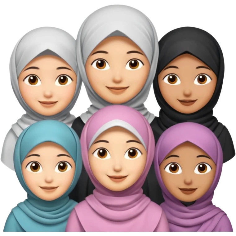 multicultural people include asian, indian, hijab emoji