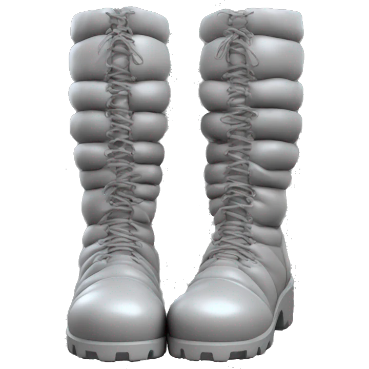 Puffy extremely oversized chunky rounded padded futuristic boots emoji