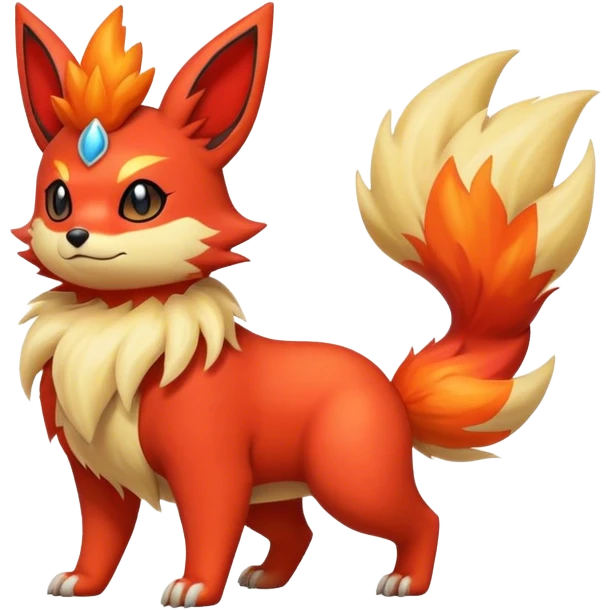 Quilava-Litten-Flareon-fantasy-animal-creature-hybrid full body emoji