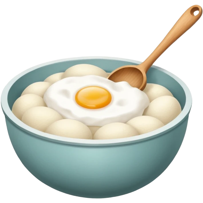 baking ingredients next to a mixing bowl emoji