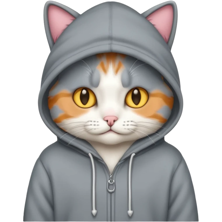 Cat wearing a hoodie emoji