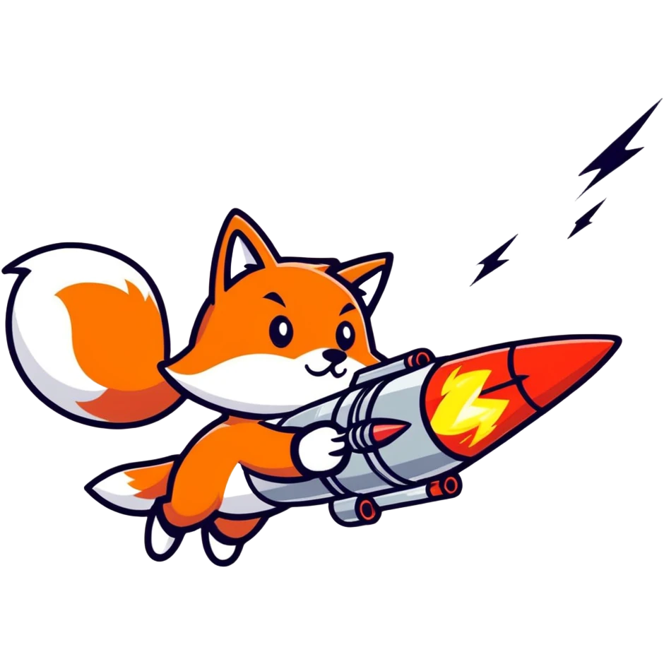 Evil Fox fire a rocket emoji