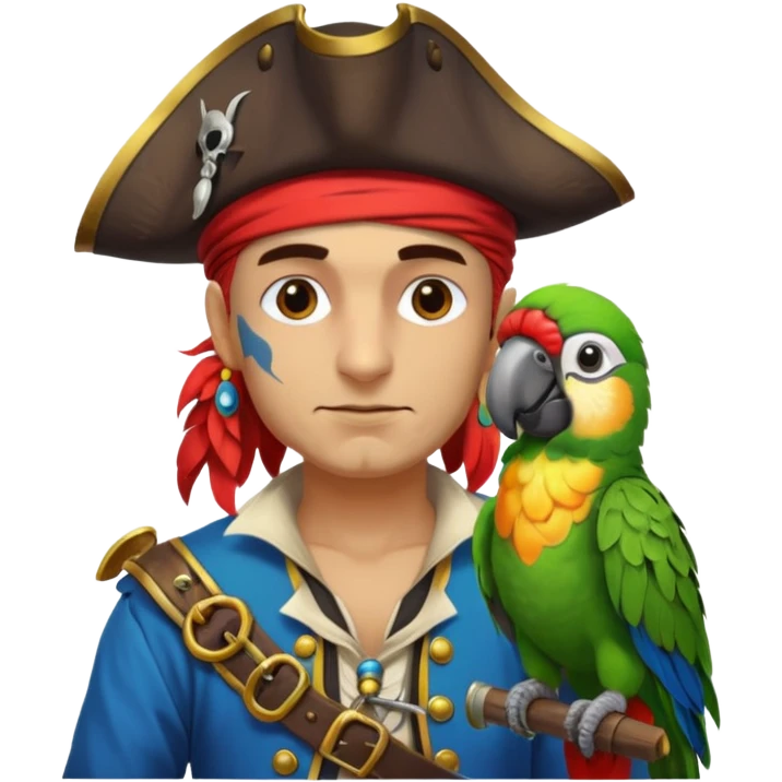 pirate and parrot emoji