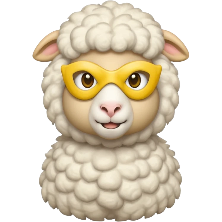 a sheep with yellow mask and wearing shirt emoji