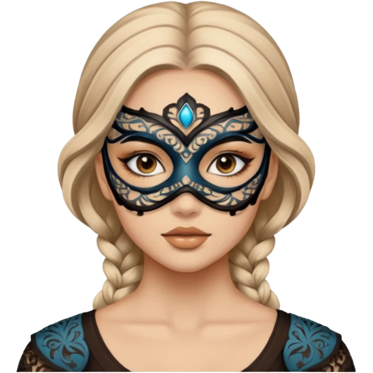 a beautiful girl wearing dusk mask emoji