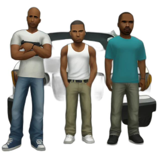 Gta san andreas with bmw and ak emoji
