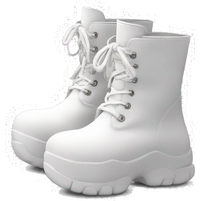 Puffy paded oversized chunky white boots no structure emoji