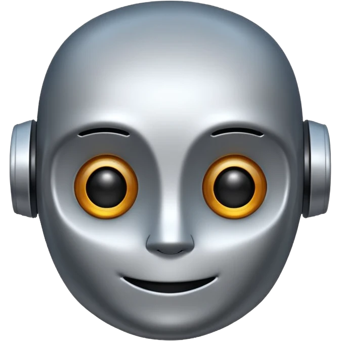friendly robot face AI emoji icon, simple and modern emoji
