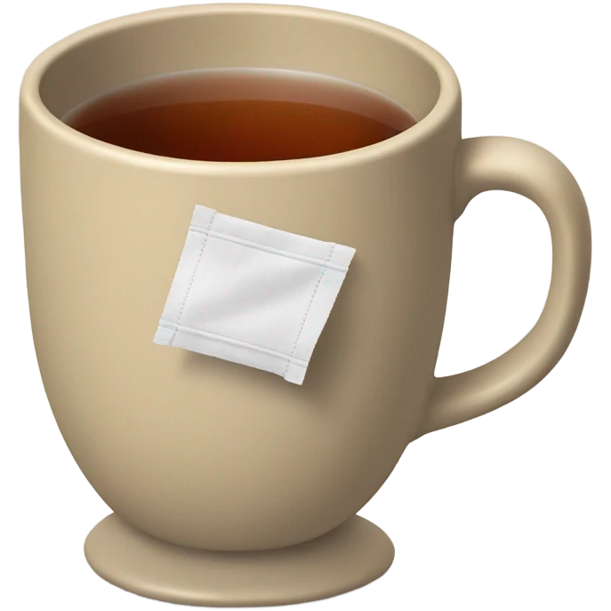 mug of tea with teabag sticking out emoji