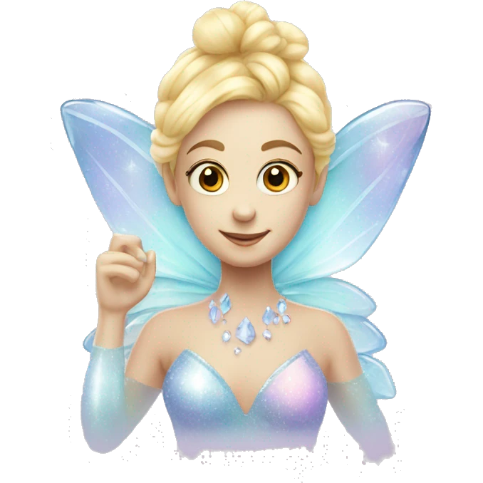 Sparkly glossy Pastel  glass crystal fairy  emoji