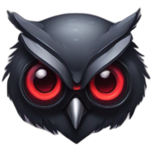 dark cyberpunk owl red eyes emoji
