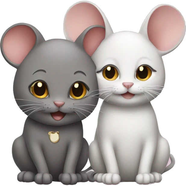 mouse and cat emoji