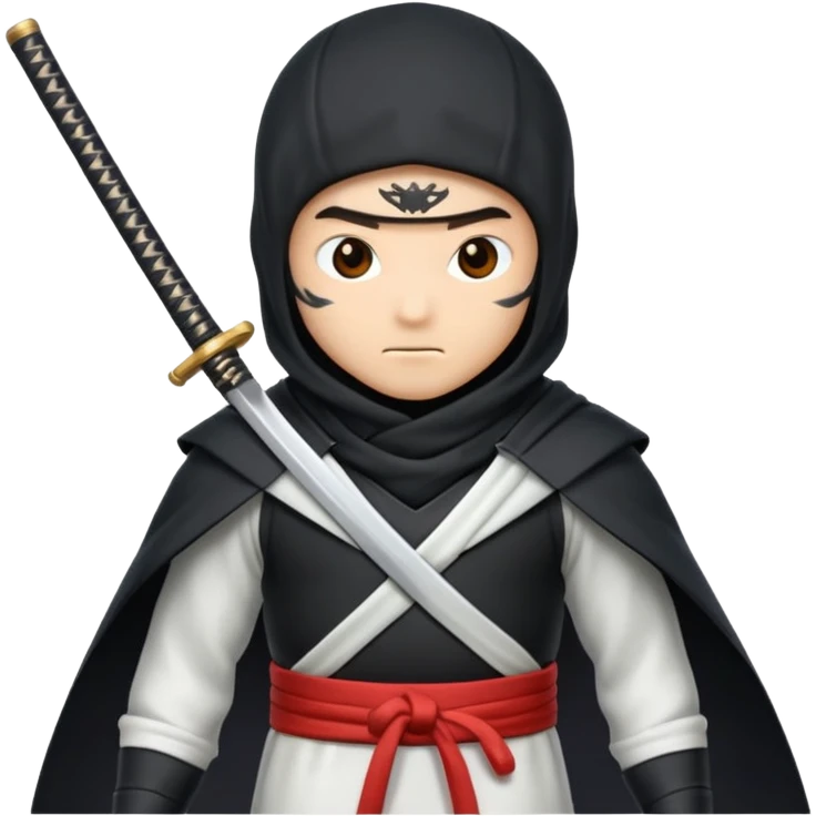Emoji de ninja capa blanca y la espada  emoji