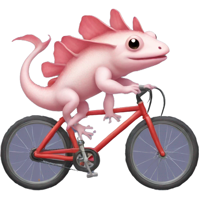Axolotl riding a bike emoji