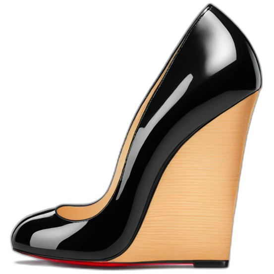 WEDGE heel LOUBOUTIN black PATENT emoji