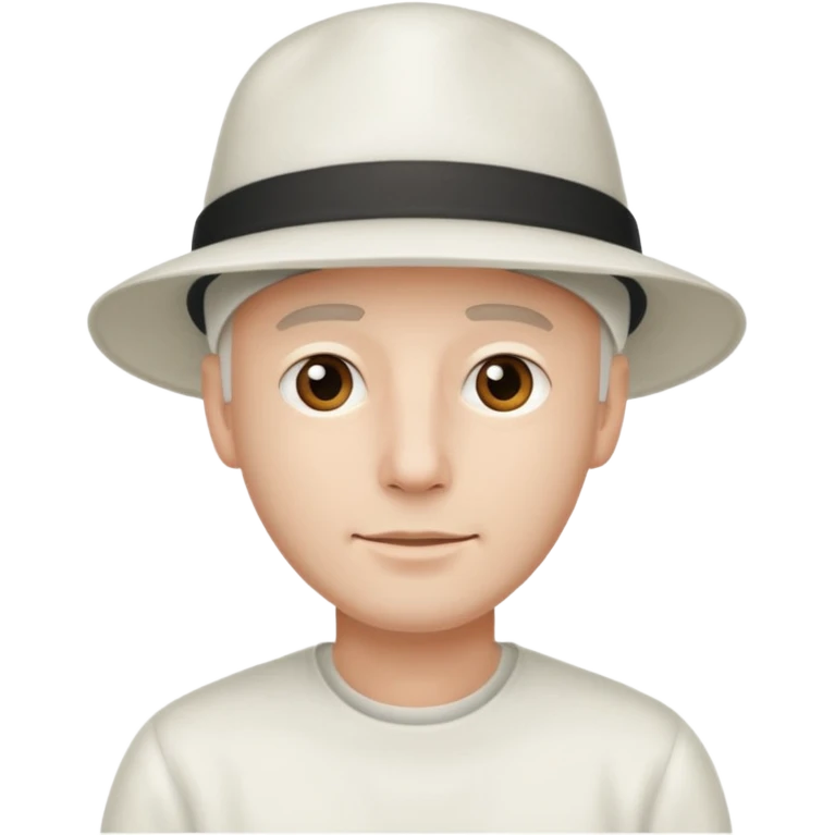 adulto con sombrero blanco, hombre que el sombrero no tenga cinta a su alrededor emoji