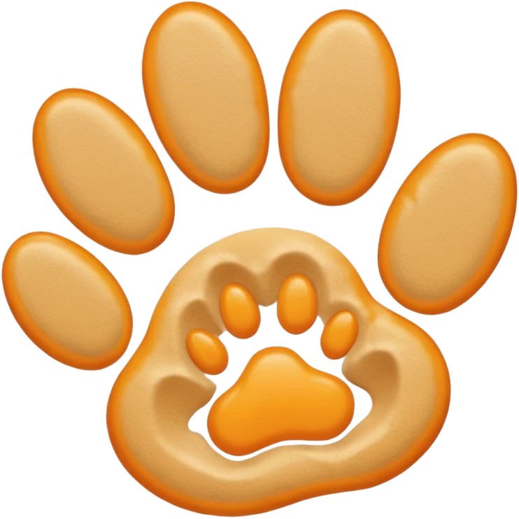 a very light pale pastel yellowy orange pawprint emoji