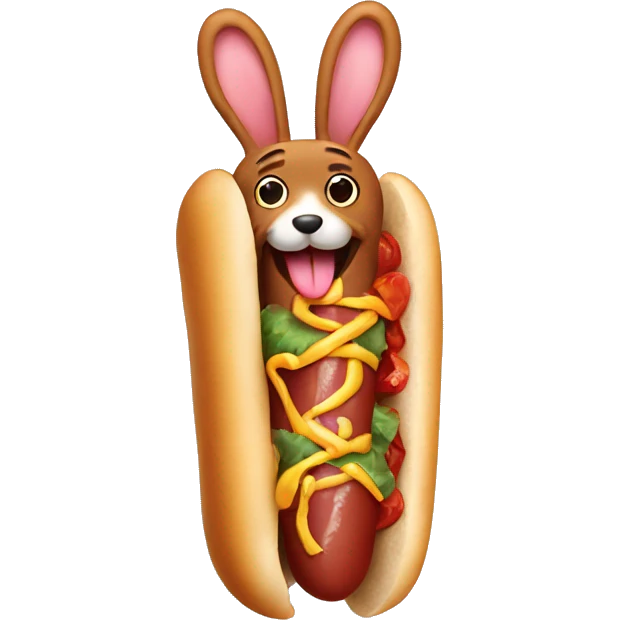 Hotdog with bunny emoji