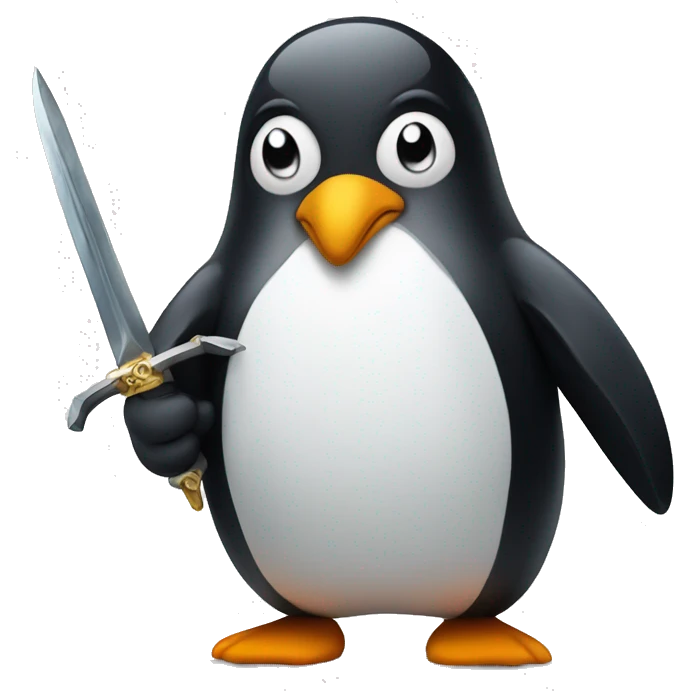 Penguin with a sword  emoji