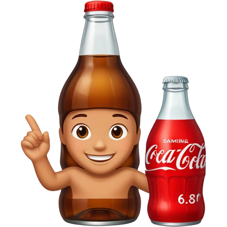 Riley on a Coke bottle emoji