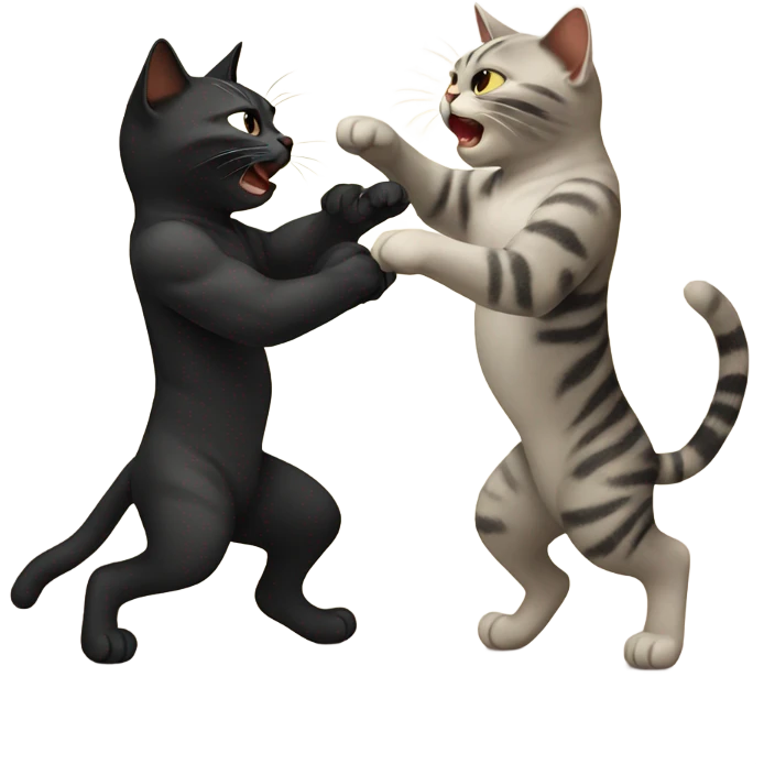 cats fighting emoji