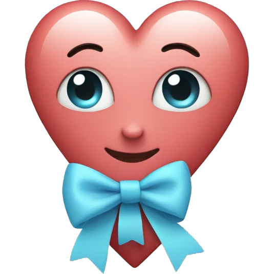 Heart with Light blue bow  emoji