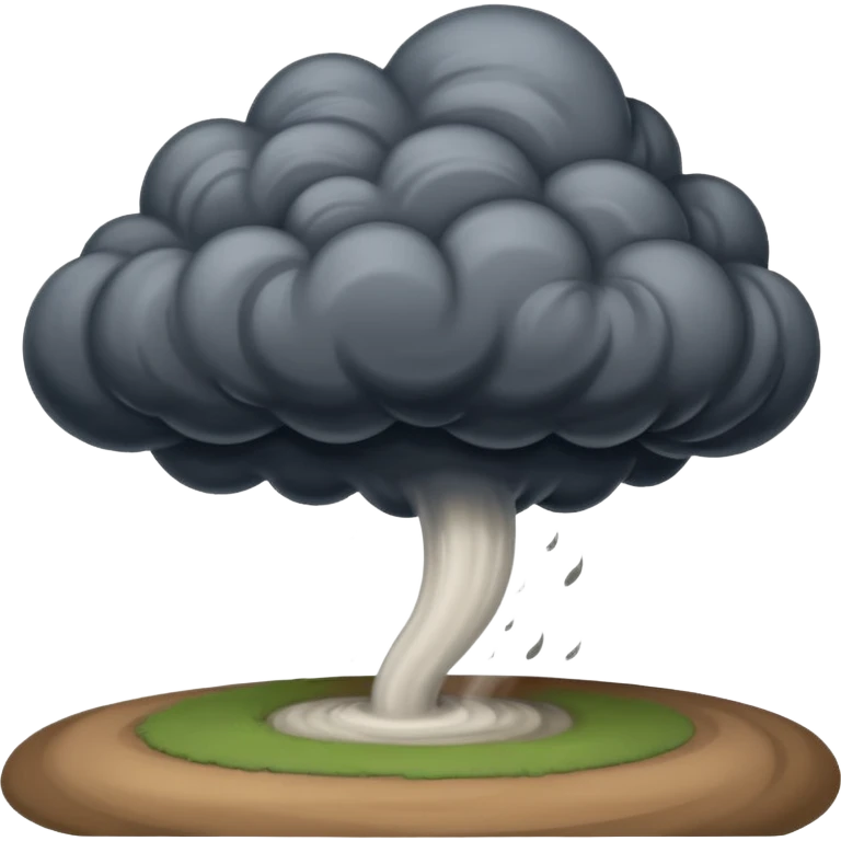 A thick dark funnel cloud sweeping across open plains. emoji
