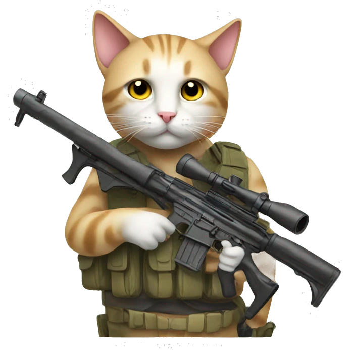 Cat with rifle emoji