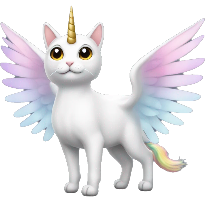 Unicorn cat with wings emoji
