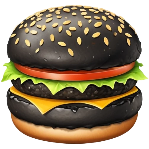all black burger emoji